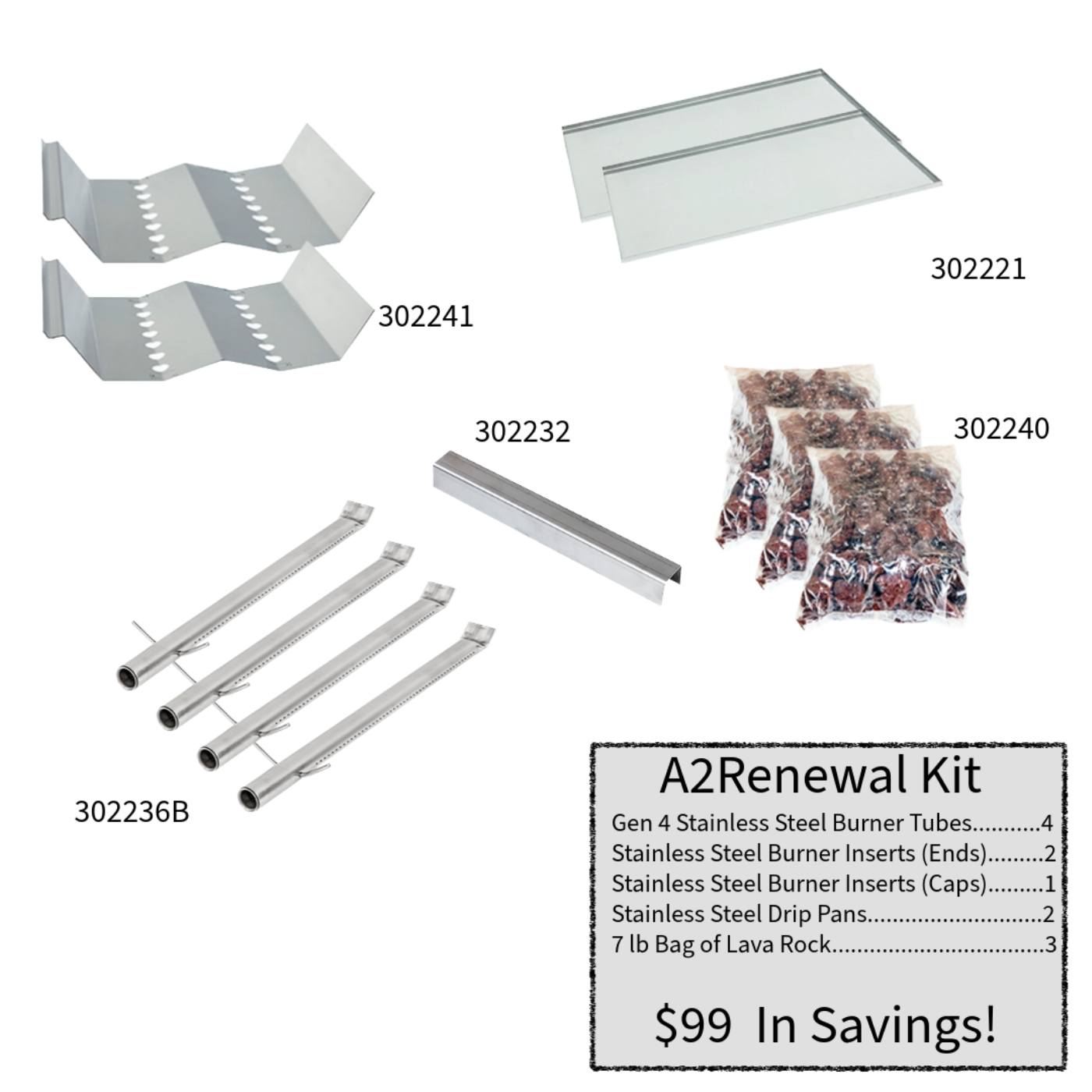 Country Club A2 Series Gas Grill Renewal Kit Replacement Parts