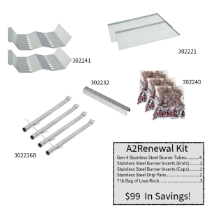 Country Club A2 Series grill restoration kit components