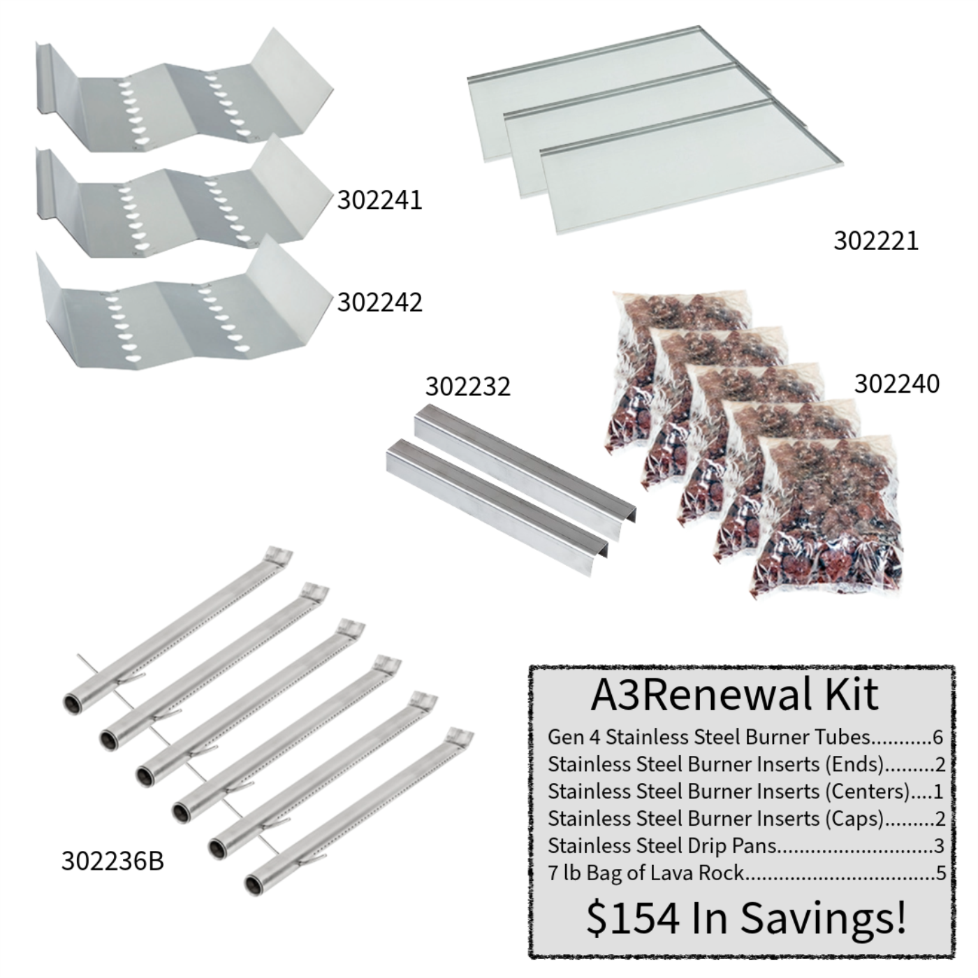 Country Club A3 Series Gas Grill Renewal Kit Replacement Parts