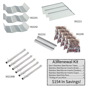 Country Club A3 Series grill restoration kit components